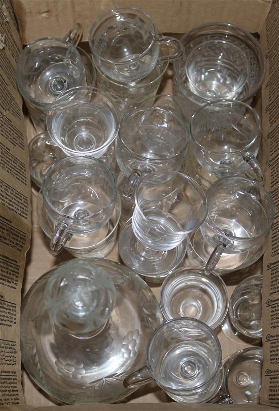 Qty glass and a decanter